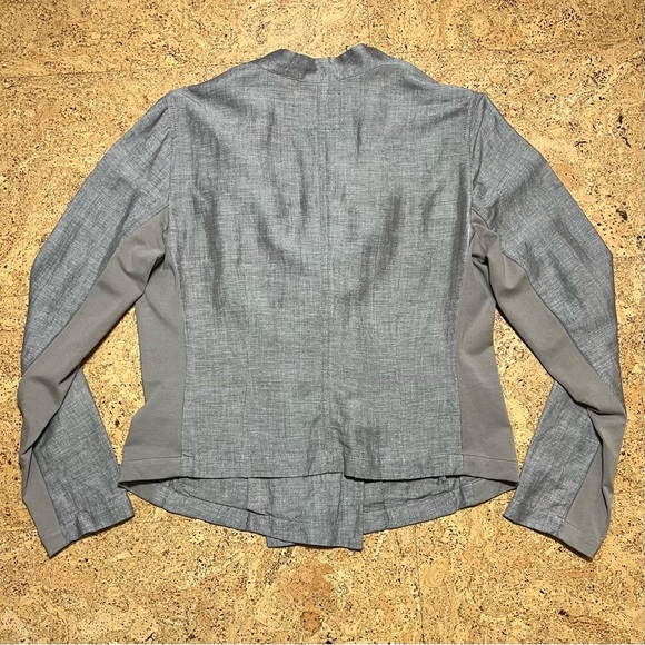 Nic + Zoe Sundown Moto Linen Blend Lightweight Asymmetric Zip Jacket Sz M - Picture 2 of 11